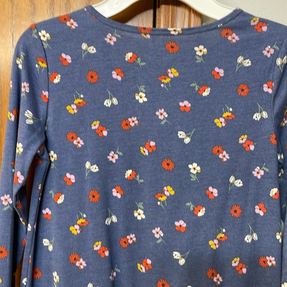 CARTERS NWT Girls Size 10 Floral Jersey Dress Navy Blue Red Long Sleeve - Picture 12 of 15